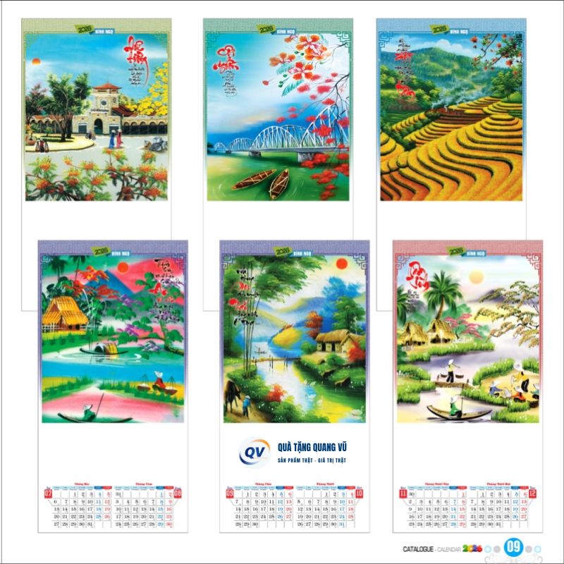 Mẫu lịch treo tường 7 tờ mã BM04 và BM05