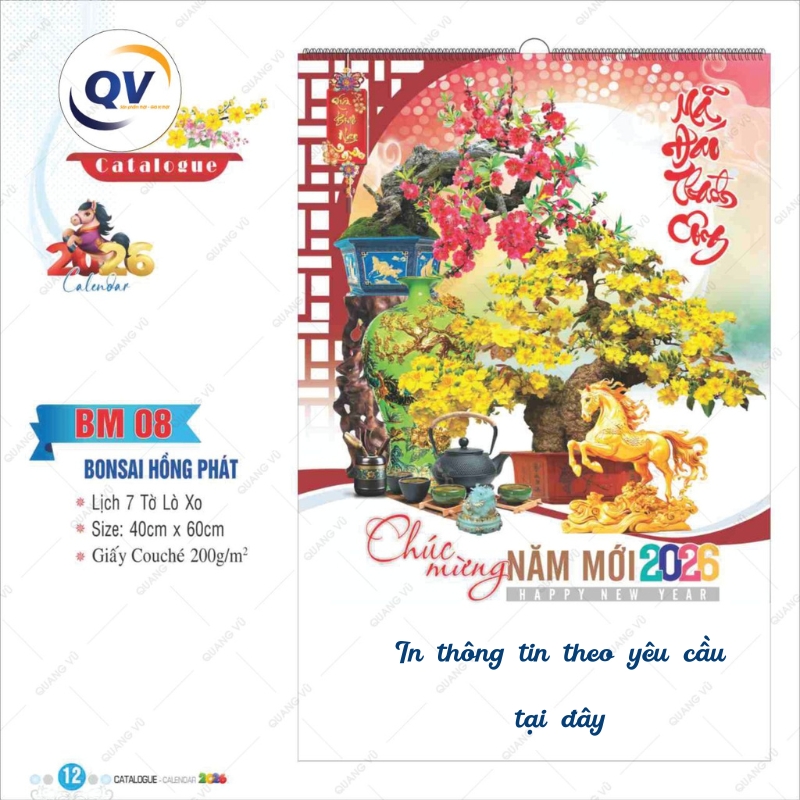 Mẫu lịch 7 tờ treo tường mã BM08