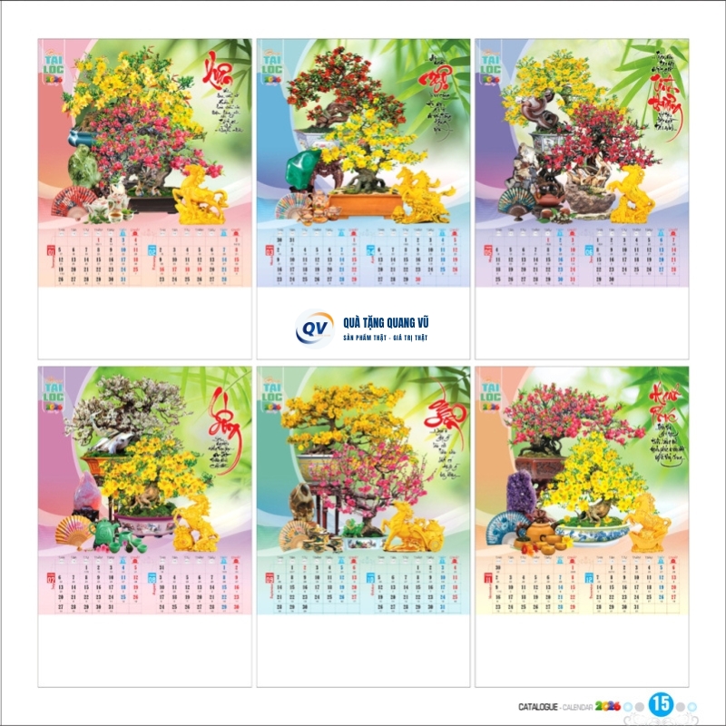 Mẫu lịch Tết treo tường mã BM09