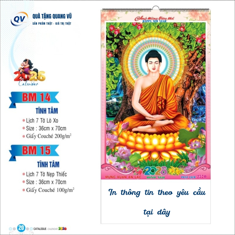 Mẫu lịch treo tường 7 tờ mã BM14 và BM15