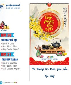 Mẫu lịch treo tường 7 tờ mã BM20 và BM21