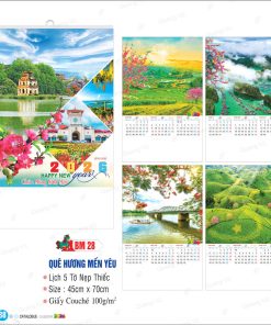 Mẫu lịch Tết treo tường 5 tờ BM28
