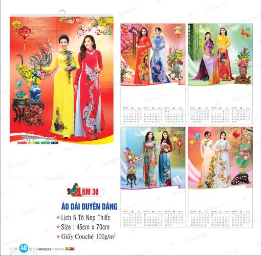 Lịch treo tường 5 tờ