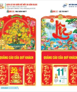 Mẫu lịch lò xo giữa gắn Bloc mã BM116 đến BM119