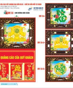 Bìa cao cấp khung đại gắn Bloc làm quà Tết 2027 BM133-BM136
