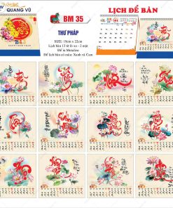 Lịch tết 2026 mẫu để bàn chữ A mã BM35