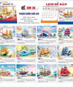 Mẫu lịch để bàn chữ A mã BM36