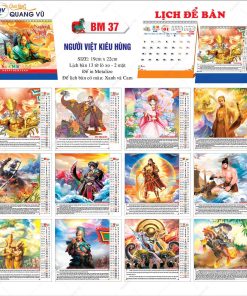 Lịch Tết 2026 mẫu để bàn chữ A mã BM37