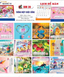 Lịch Tết để bàn chữ A mừng Xuân Bính Ngọ