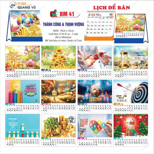 In lịch tết để bàn chữ A mã BM41