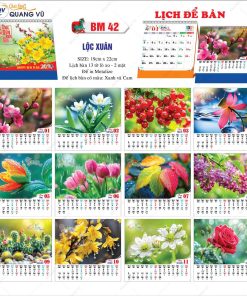 Mẫu lịch để bàn chữ A mã BM42