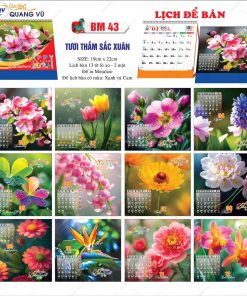 Lịch Tết 2026 mẫu để bàn chữ A mã BM43