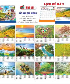 Lịch tết để bàn chữ A mã BM45