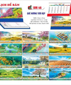 Mẫu lịch để bàn chữ M mã Bm46