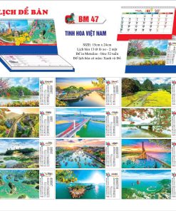 Mẫu lịch Tết để bàn chữ M mã BM47