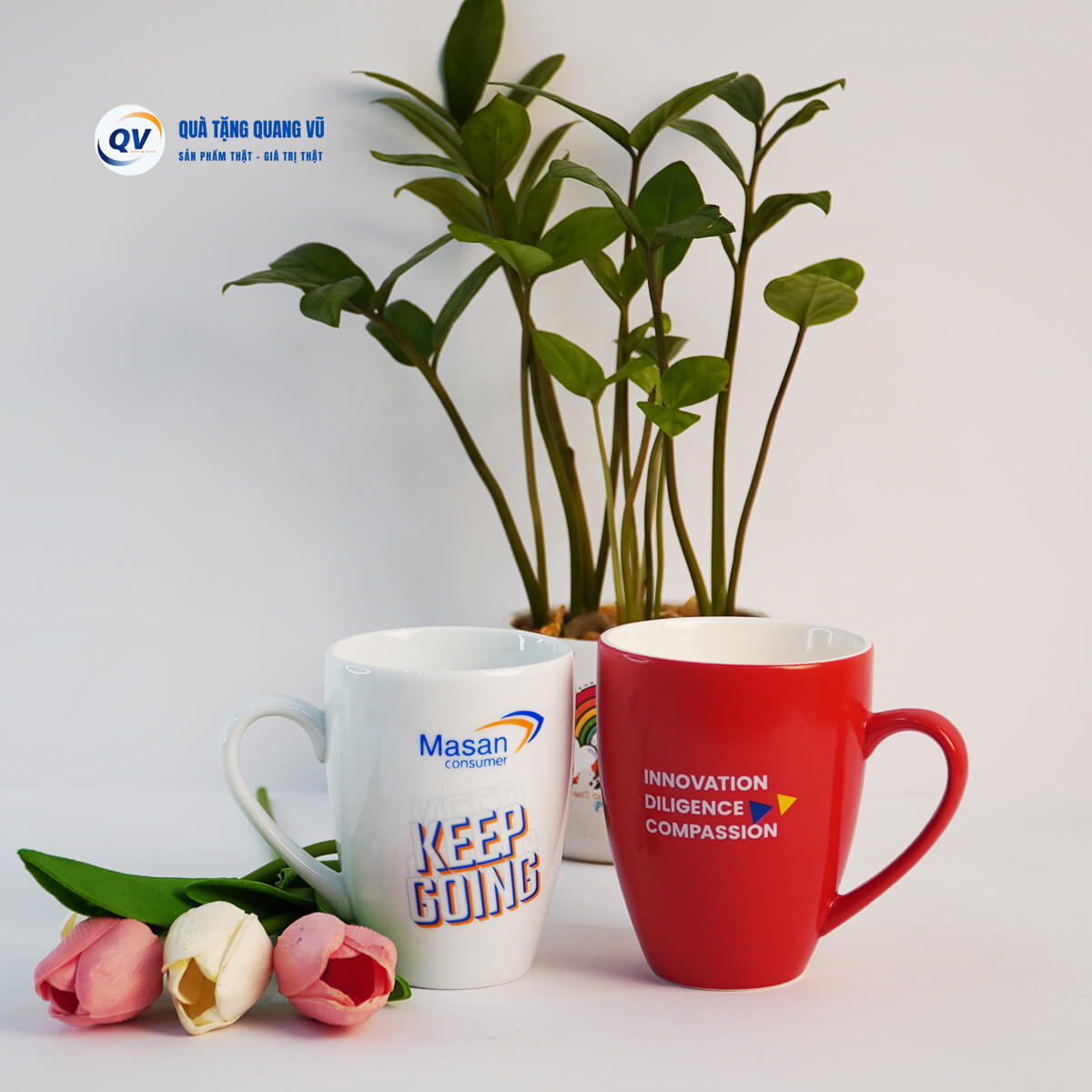 In cốc sứ Bát Tràng dáng thóp In cốc sứ Bát Tràng dáng thóp