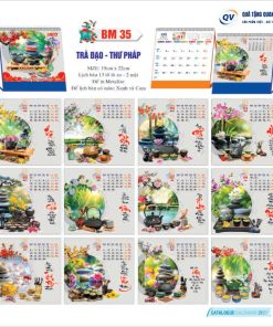 Mẫu lịch BM35 để bàn chữ A làm quà Tết 2027