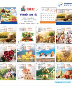 Mẫu lịch BM37 dạng để bàn chữ A quà Tết 2027