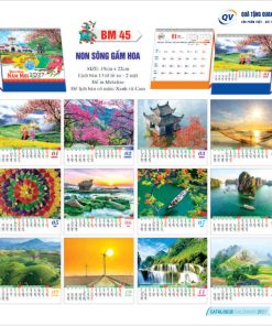 Mẫu lịch để bàn chữ A mã BM45 quà Tết 2027