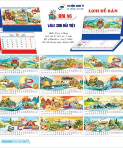 Mẫu lịch để bàn chữ M mã BM46