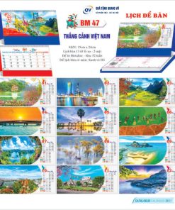 Mẫu lịch để bàn chữ M mã BM47