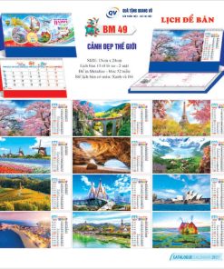 Mẫu lịch để bàn chữ M mã BM49