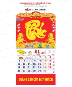 Mẫu lịch Tết lò xo gắn bộ số 2026 mã BM54