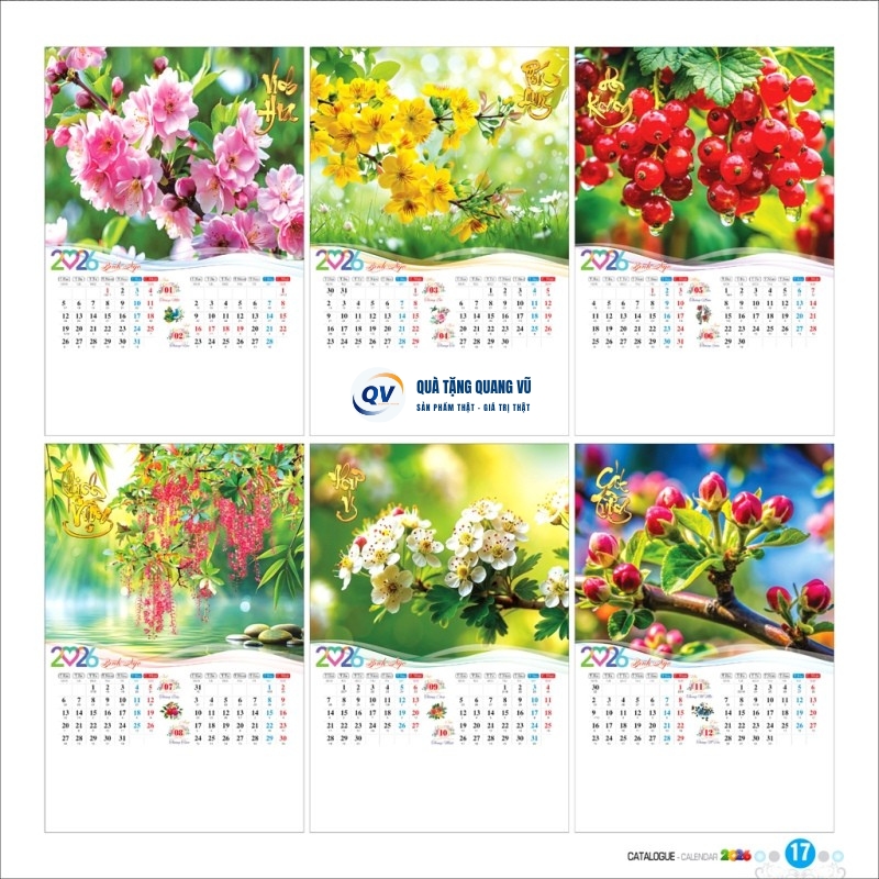 Mẫu lịch treo tường 7 tờ mã BM10