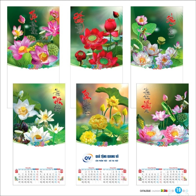 Mẫu lịch treo tường 7 tờ mã BM11 và BM12