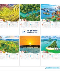 In lịch Tết 2027 dạng 7 tờ lò xo mã BM01 chủ đề Cảnh đẹp quê hương