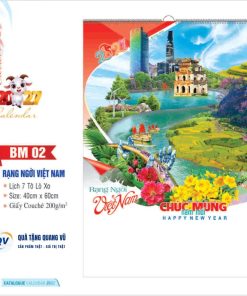 Mẫu lịch Tết 2027 dạng 7 tờ lò xo mã BM02 chủ đề Rạng ngời Việt Nam