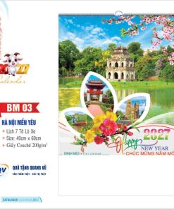 Quà tặng Quang Vũ nhận in lịch Tết 2027 với mã BM03 Hà Nội Mến Yêu