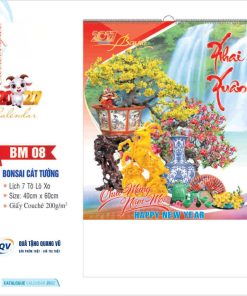 Mẫu lịch Tết 2027 dạng 7 tờ lò xo mã BM08