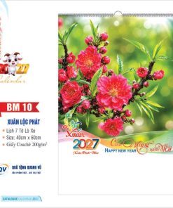 Mẫu lịch Tết 2027 treo tường 7 tờ lò xo mã BM10