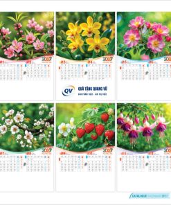 In lịch Tết 2027 treo tường 7 tờ lò xo mã BM10 theo yêu cầu