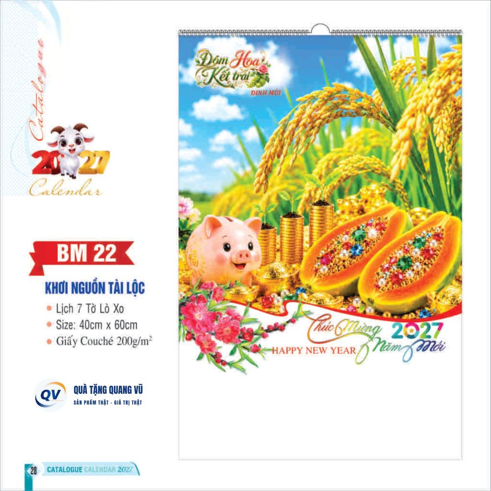 Mẫu lịch Tết 2027 mã BM22