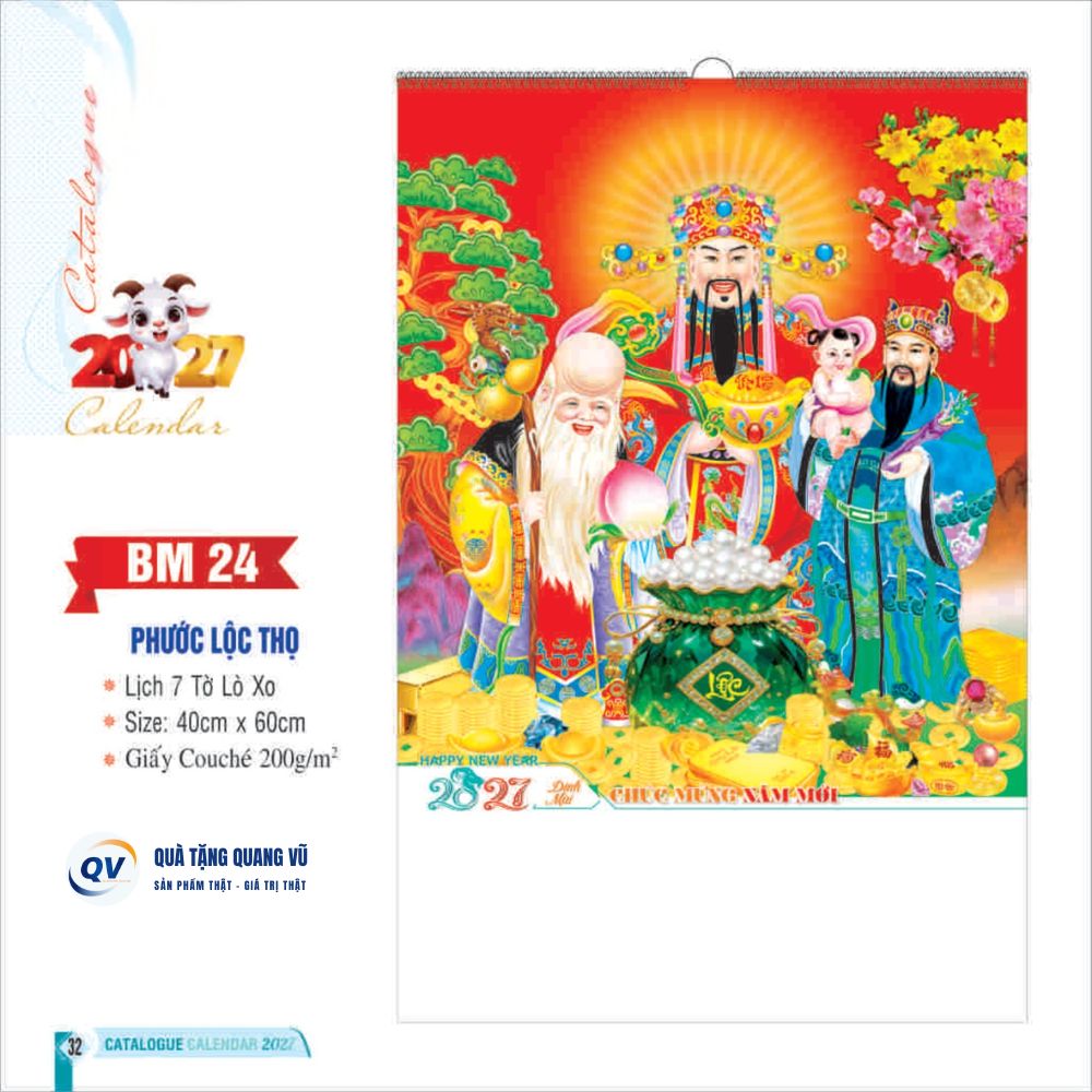 Mẫu lịch Tết 2027 theo yêu cầu mã BM24