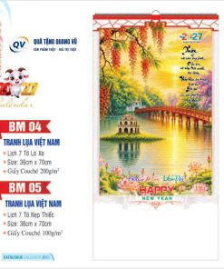 Mẫu lịch 2027 mã BM04 - 05 chủ đề Tranh Lụa Việt Nam