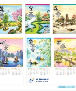 In lịch tết 2027 chủ đề Tranh lụa Việt Nam
