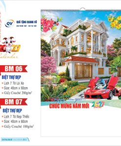Mẫu lịch Tết 2027 mã BM06 BM07 chủ đề Biệt Thự Đẹp