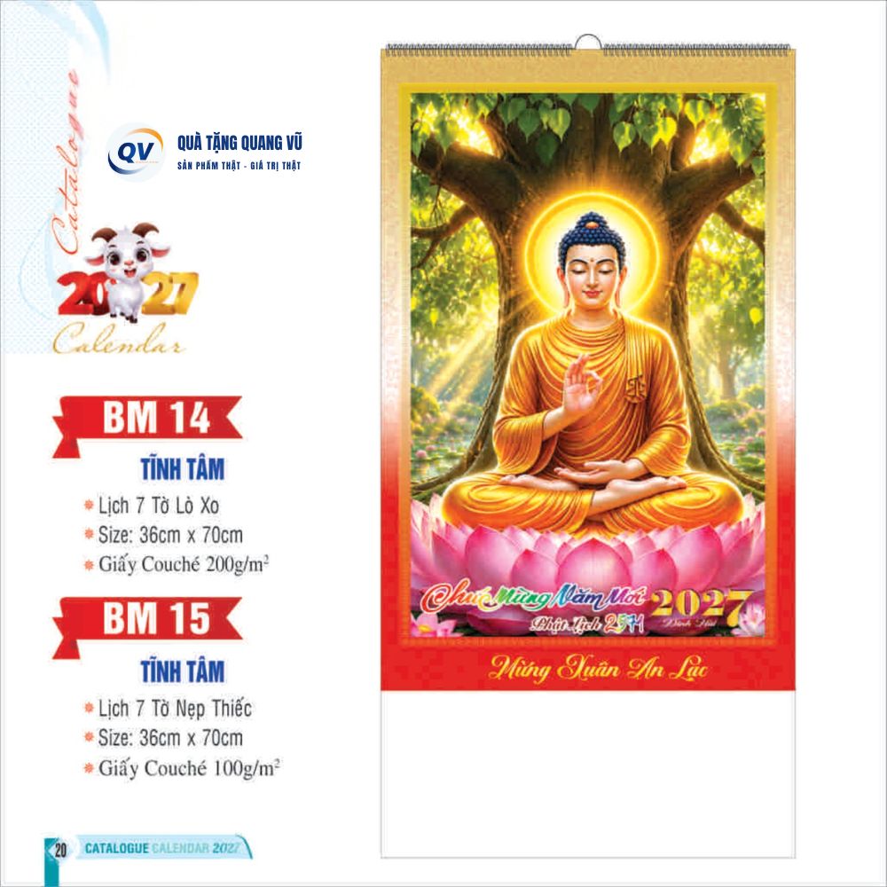 Mẫu lịch Tết 2027 dạng 7 tờ treo tuờng mã BM14-BM15